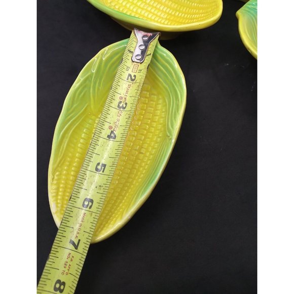 Vintage set 4 Artbel Brazil mid century Majolica style Corn Cob trays - Picture 7 of 11